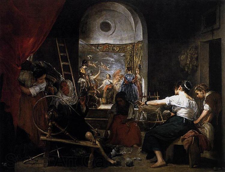 Diego Velazquez The Fable of Arachne a.k.a. The Tapestry Weavers or The Spinners Norge oil painting art